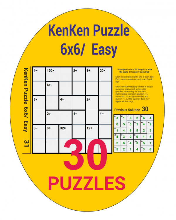 2 KenKen 6x6 Easy